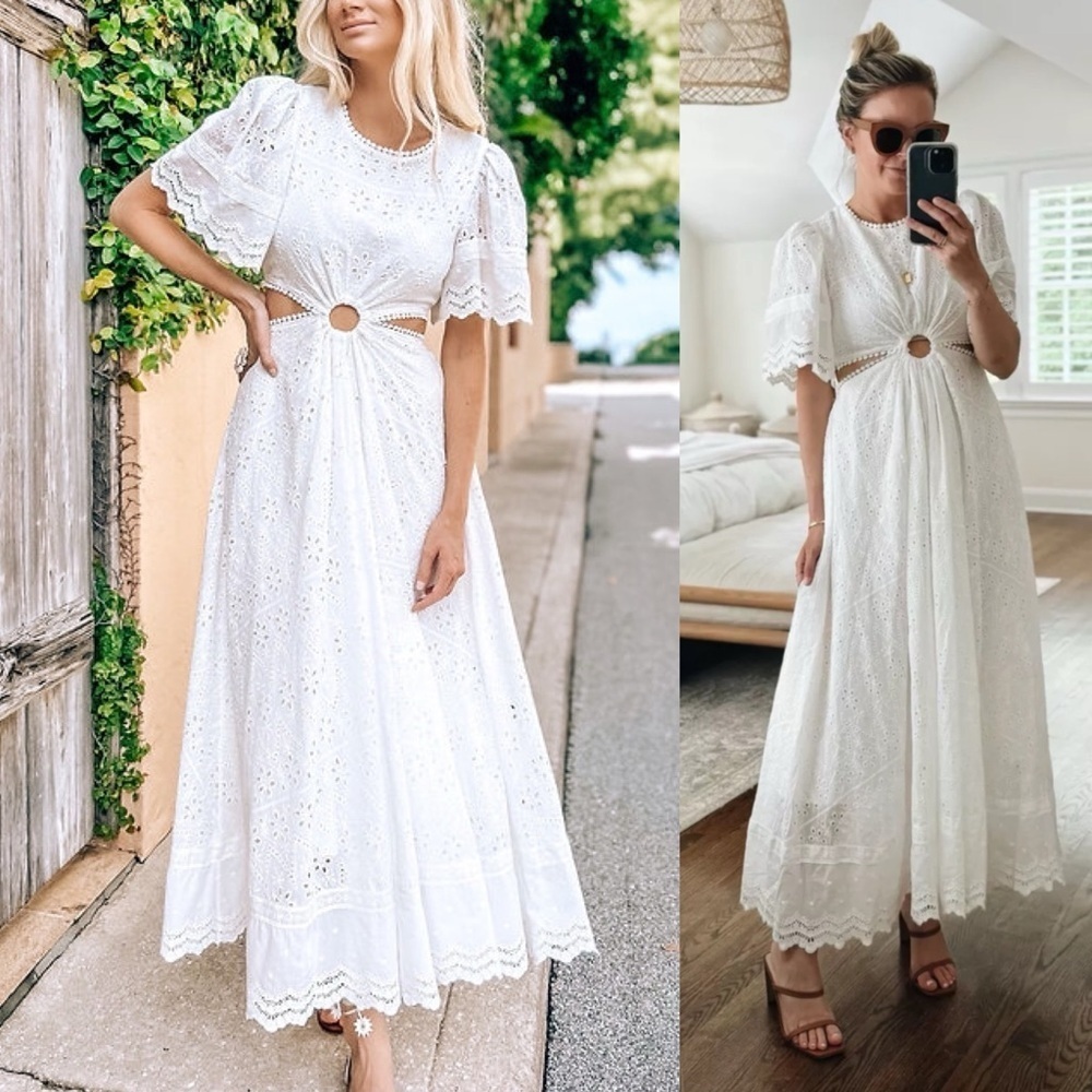 Petal and Pup Merletto Dress Eyelet Lace Maxi Dress